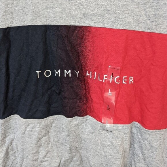 Tommy Hilfiger Gray Ombre Cotton Modal Crew Neck Short Sleeve T-Shirt Large - Picture 6 of 10
